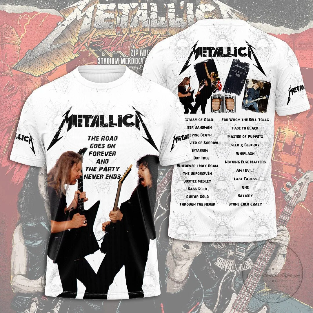 Metallica The Road Goes On Forever Band Music Album Tracklist T-Shirt