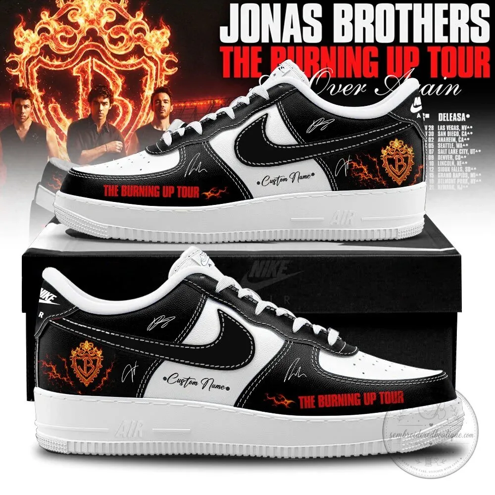 Custom Name Sneakers for Jonas Brothers The Burning Up Tour All Over Again