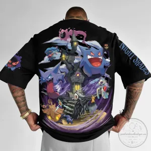 Pokemon Gengar Ghost Type Night Shades Haunted Mansion Hawaiian Shirt