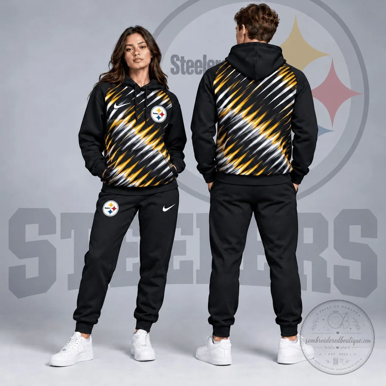 Pittsburgh Steelers Dynamic Slash Streak Graphic Pullover Hoodie 5 Pittsburgh Steelers Dynamic Slash Streak Graphic Pullover Hoodie
