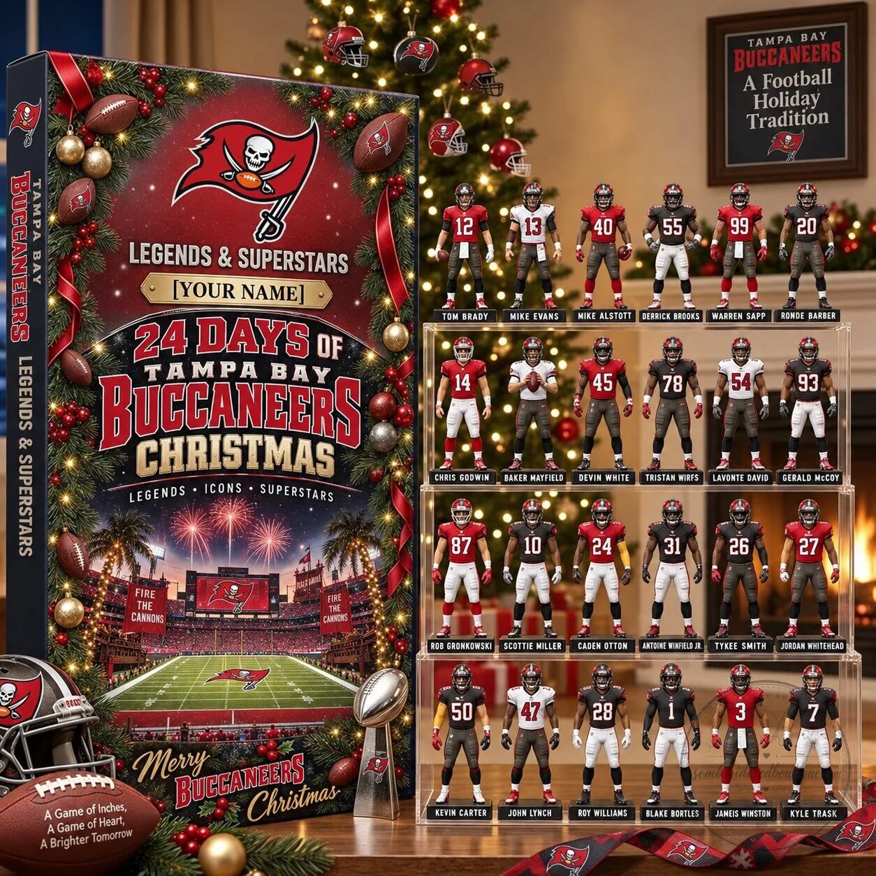 Tampa Bay Buccaneers NFL Football Christmas Advent Calendar Box