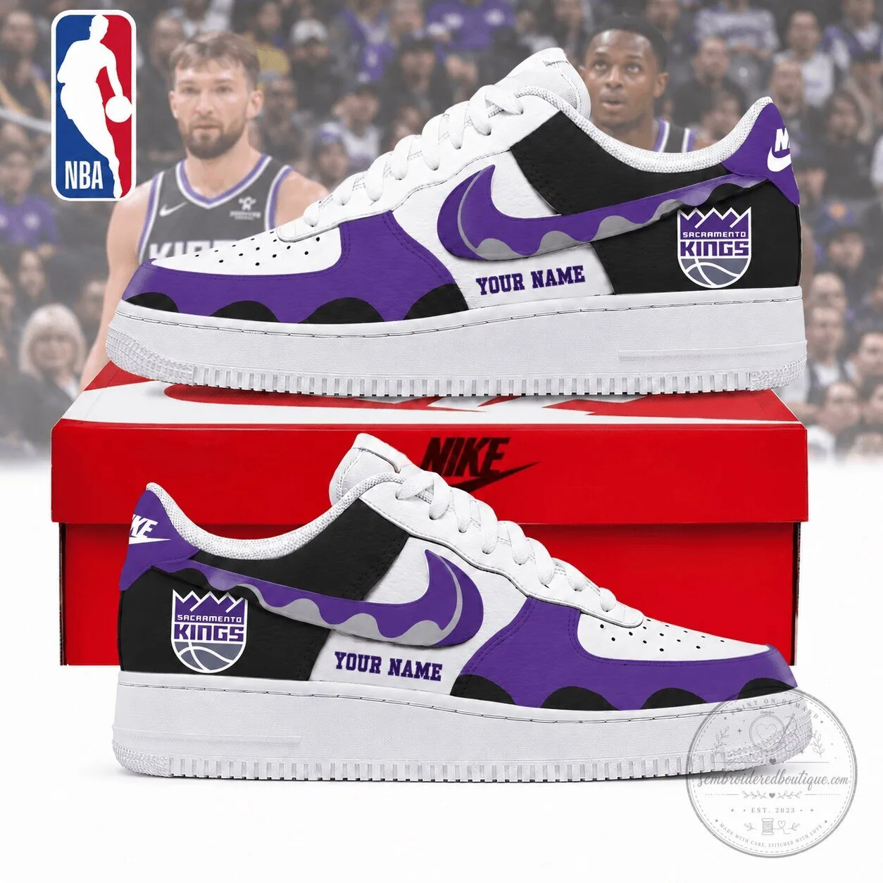 Sacramento Kings NBA Team Personalized Low Top Sneakers Custom Basketball Shoes