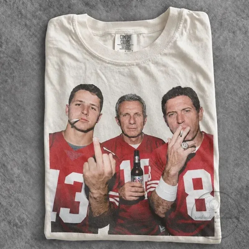 Vintage San Francisco 49ers Football Players Middle Finger T-Shirt