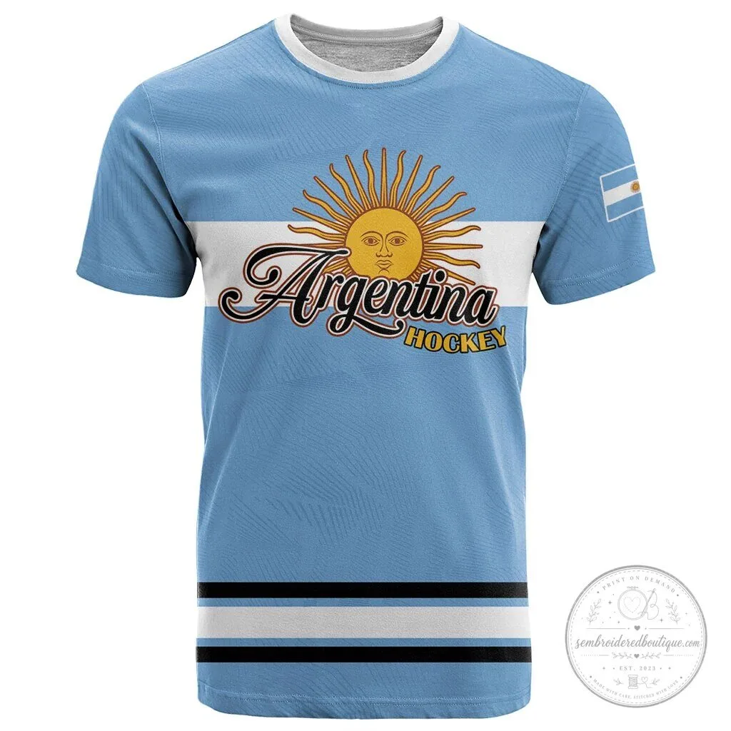 Argentina Hockey Team Los Leones Go Champions Flag Sun T-Shirt