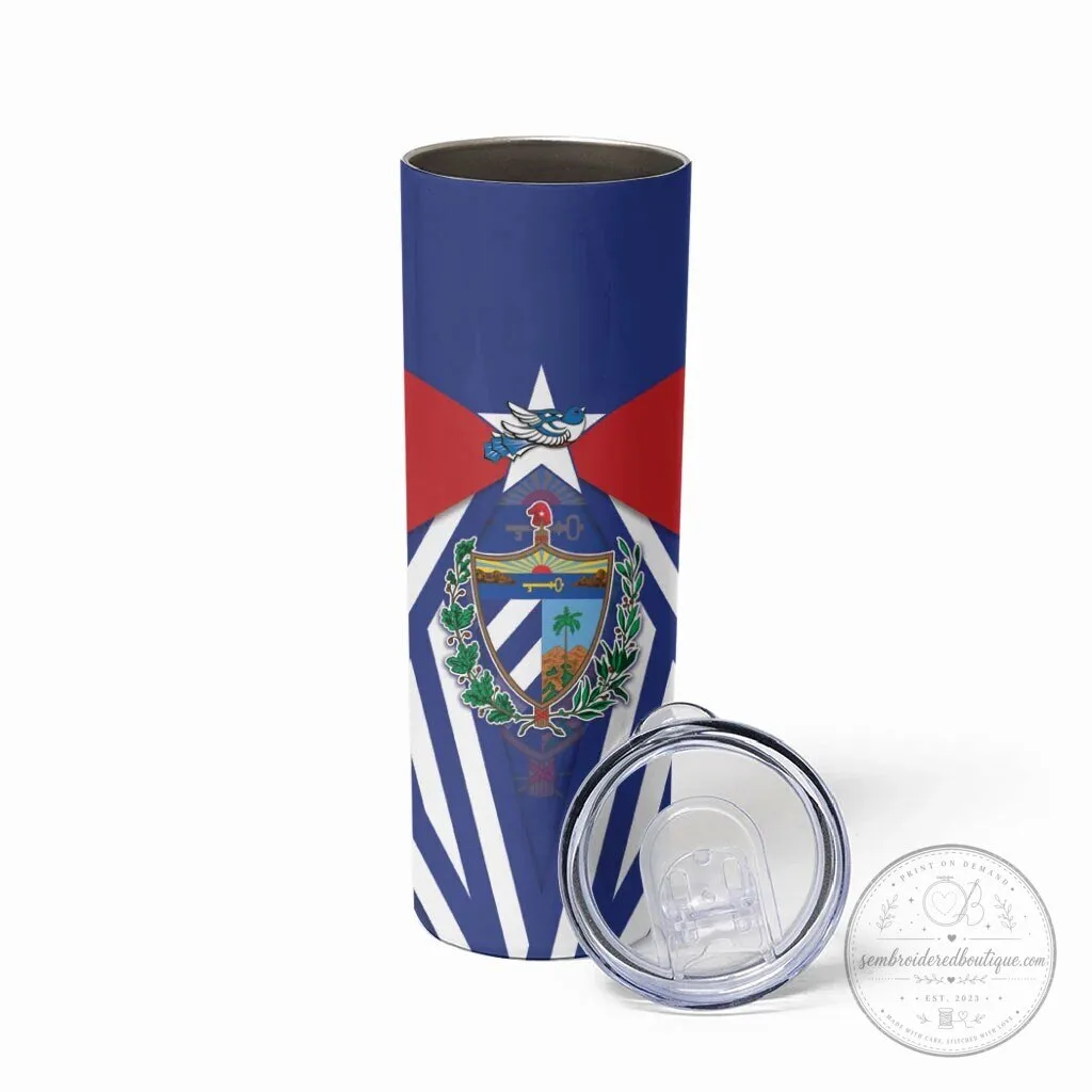 Cuban Flag Coat of Arms Patriotic Insulated Skinny Tumbler 10 Cuban Flag Coat of Arms Patriotic Insulated Skinny Tumbler