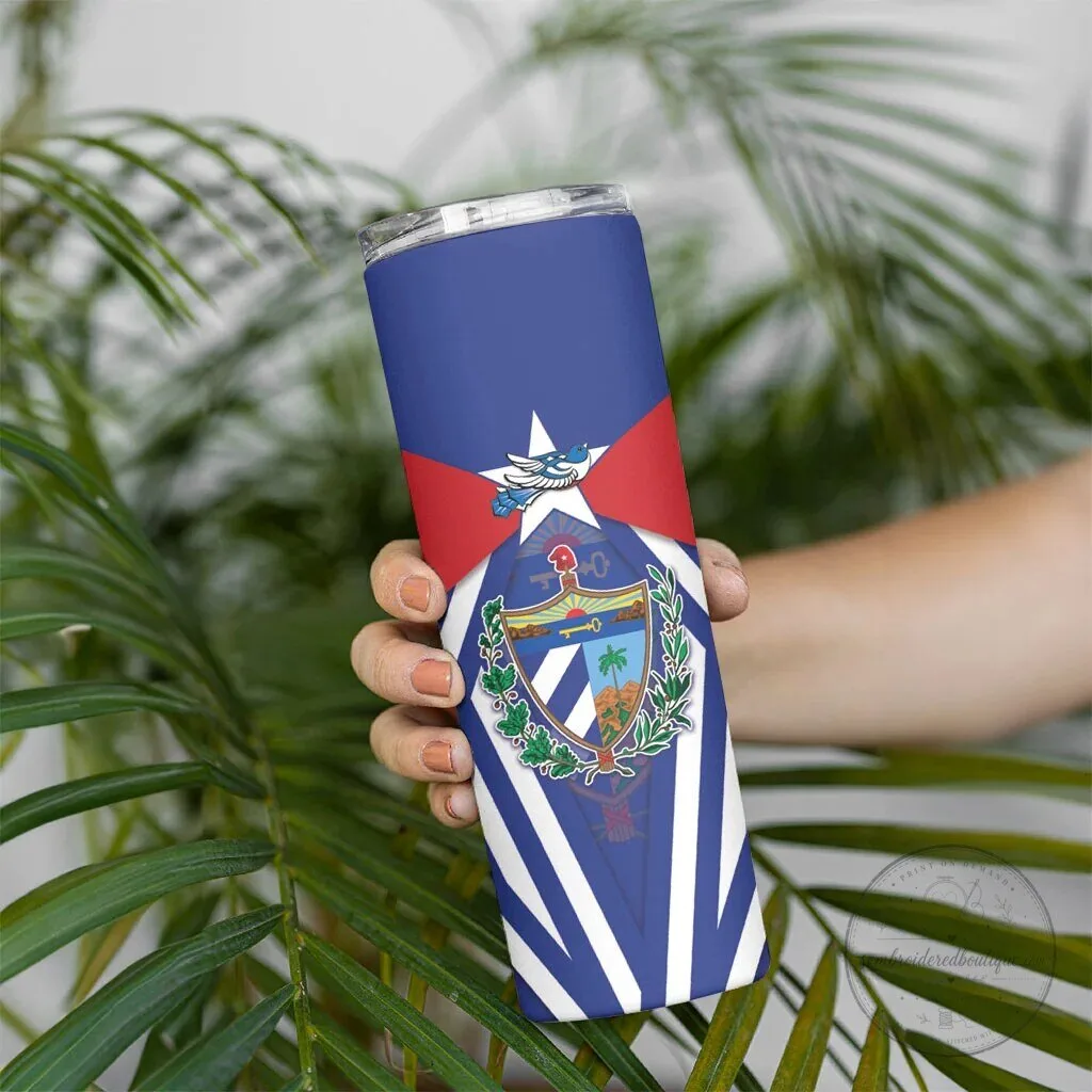 Cuban Flag Coat of Arms Patriotic Insulated Skinny Tumbler 11 Cuban Flag Coat of Arms Patriotic Insulated Skinny Tumbler