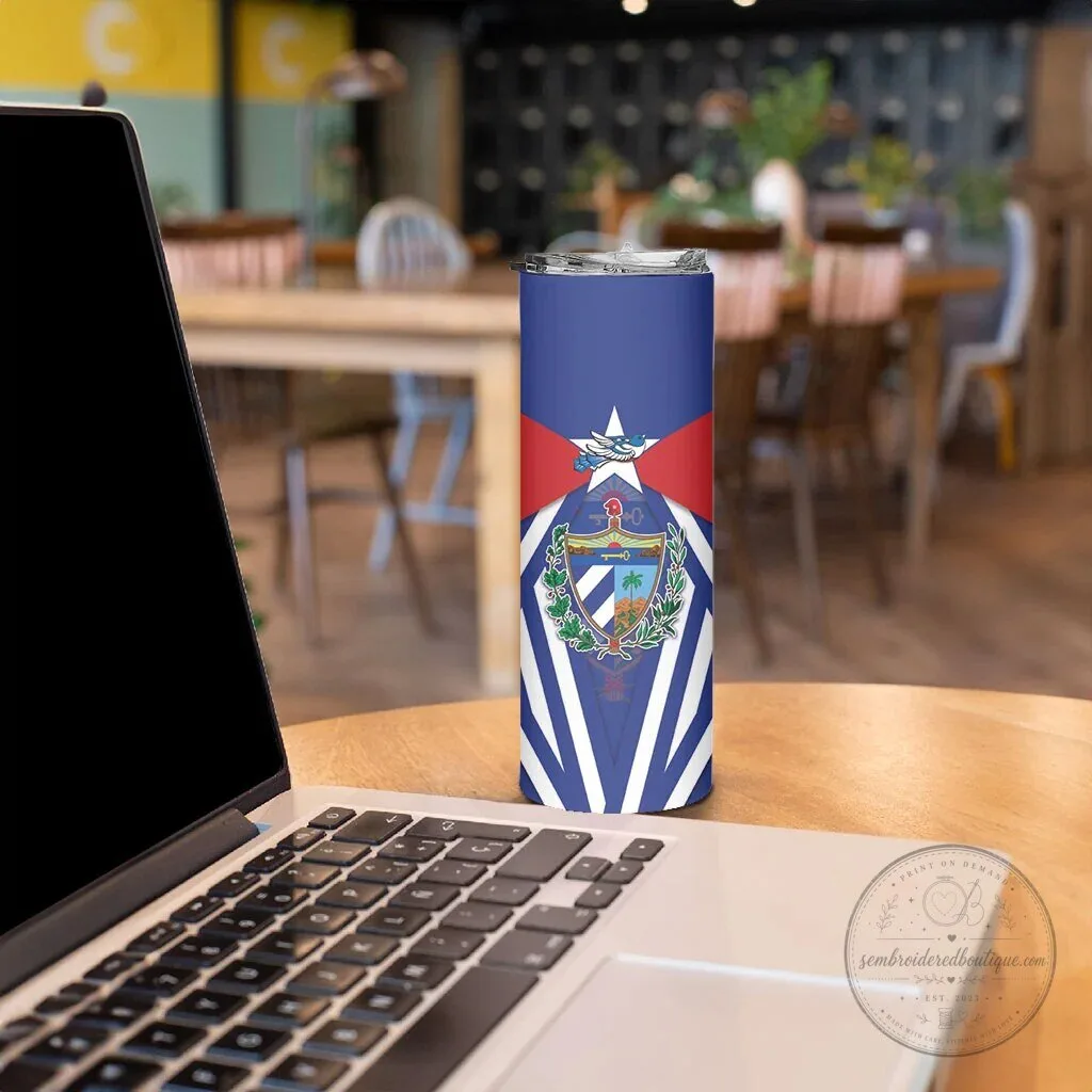 Cuban Flag Coat of Arms Patriotic Insulated Skinny Tumbler 13 Cuban Flag Coat of Arms Patriotic Insulated Skinny Tumbler