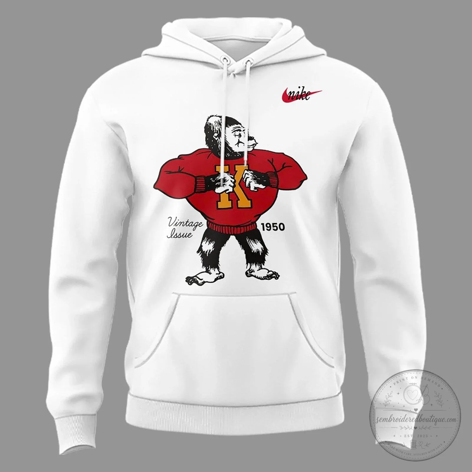 Vintage 1950 Pittsburg State Gorillas Football Team Hoodie 9 Vintage 1950 Pittsburg State Gorillas Football Team Hoodie