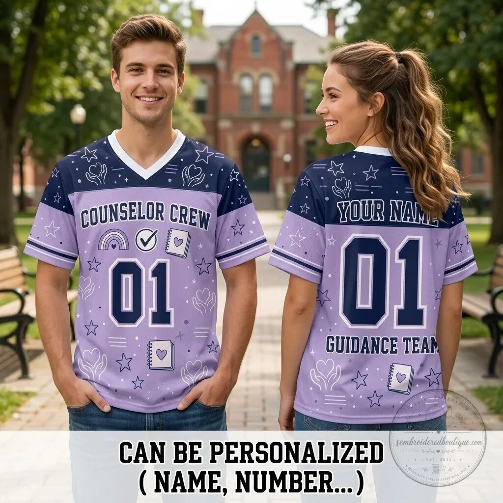 Personalized Counselor Crew Guidance Team Custom Name Number Football Jersey