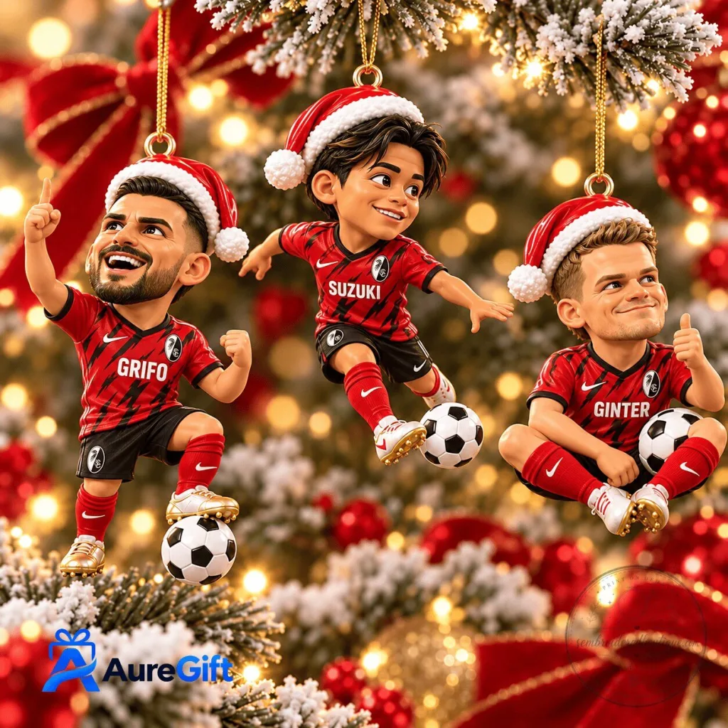 SC Freiburg Bundesliga Matchday Personalized Name Christmas Tree Ornament Set SC Freiburg Bundesliga Matchday Personalized Name Christmas Tree Ornament Set