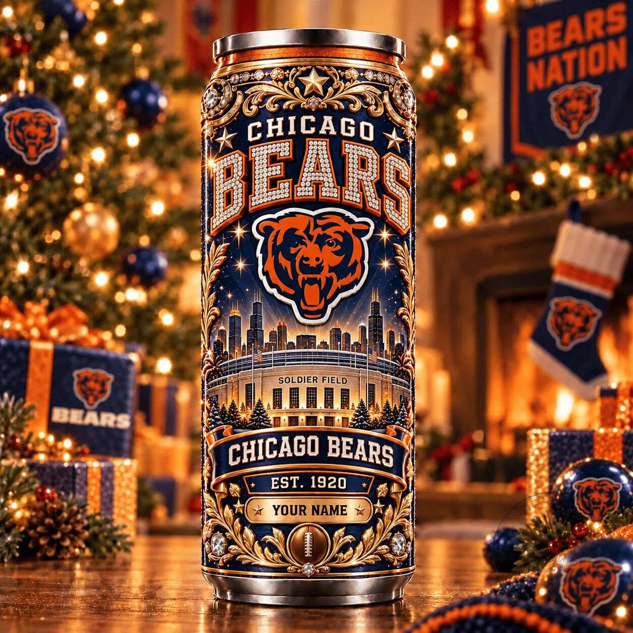 Chicago Bears NFL Football Team Soldier Field Tumbler