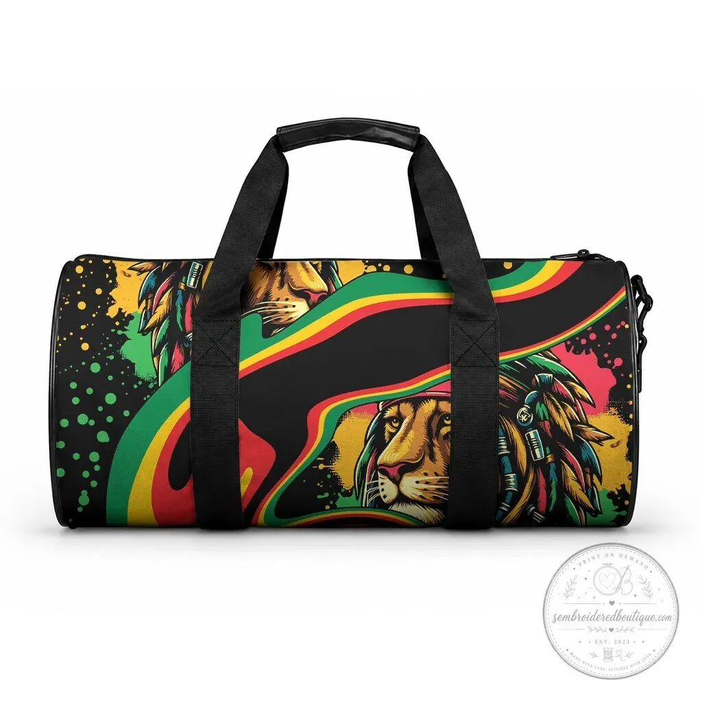 Rasta Lion Reggae Jamaican Flag Colors Duffle Bag
