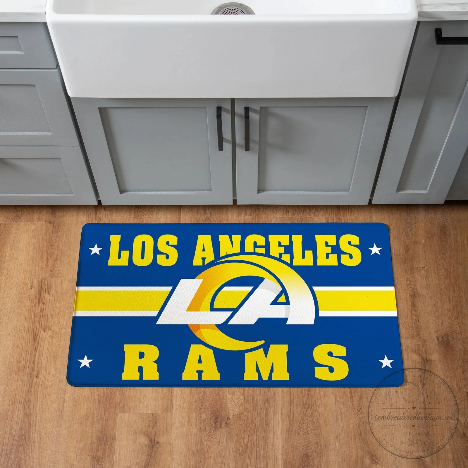 Los Angeles Rams NFL Football Team Logo Kitchen Anti-Fatigue Mat