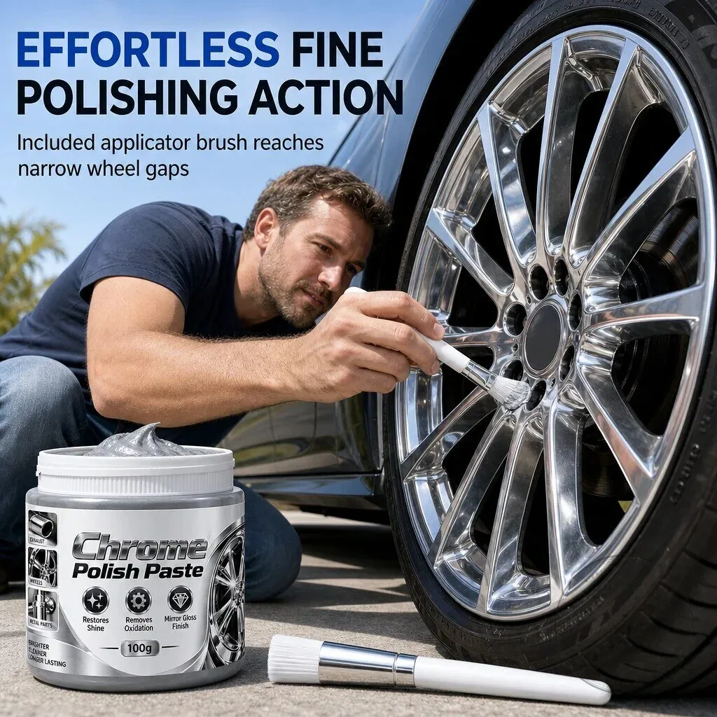 Chrome Polish Paste Metal Restorer for Mirror Shine 11 Chrome Polish Paste Metal Restorer for Mirror Shine