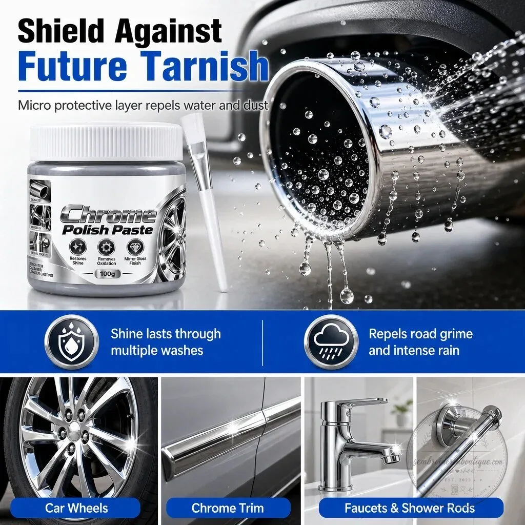 Chrome Polish Paste Metal Restorer for Mirror Shine 15 Chrome Polish Paste Metal Restorer for Mirror Shine