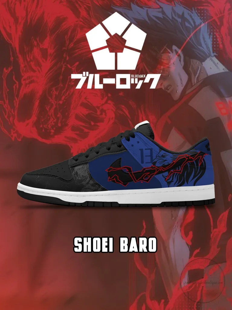 Blue Lock Shoei Baro Anime Manga Character Design Low Top Sneakers