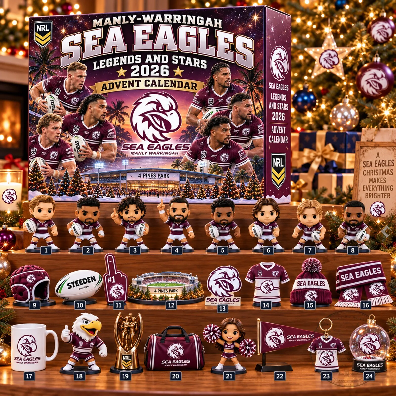 Manly Warringah Sea Eagles Legends and Stars 2026 Christmas Advent Calendar