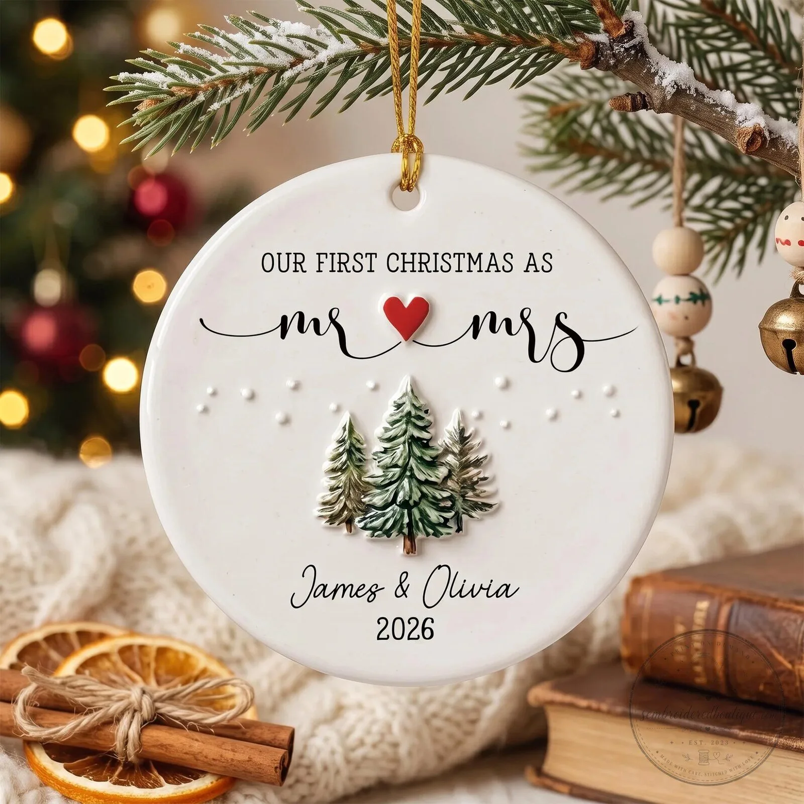 Our First Christmas As Mr and Mrs Personalized Tree Ornament 6 Our First Christmas As Mr and Mrs Personalized Tree Ornament