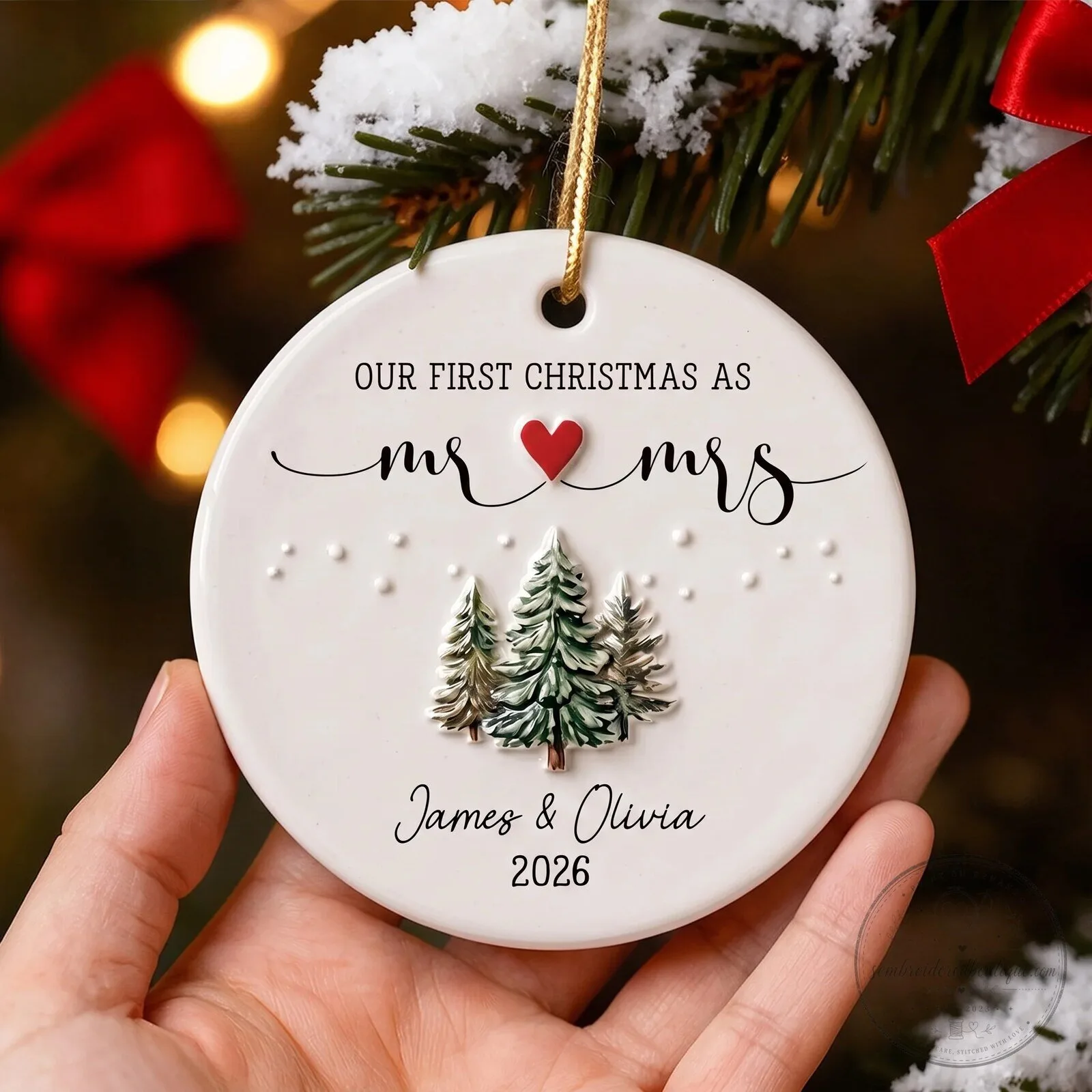 Our First Christmas As Mr and Mrs Personalized Tree Ornament 7 Our First Christmas As Mr and Mrs Personalized Tree Ornament