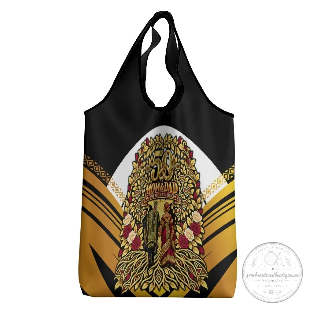 African American 50th Anniversary Mom and Dad Reusable Grocery Bag 13 African American 50th Anniversary Mom and Dad Reusable Grocery Bag