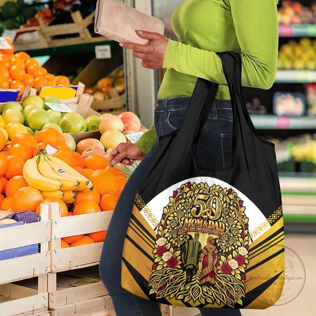 African American 50th Anniversary Mom and Dad Reusable Grocery Bag 14 African American 50th Anniversary Mom and Dad Reusable Grocery Bag