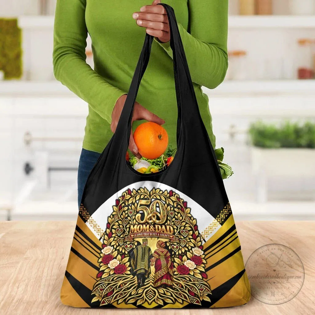 African American 50th Anniversary Mom and Dad Reusable Grocery Bag 15 African American 50th Anniversary Mom and Dad Reusable Grocery Bag