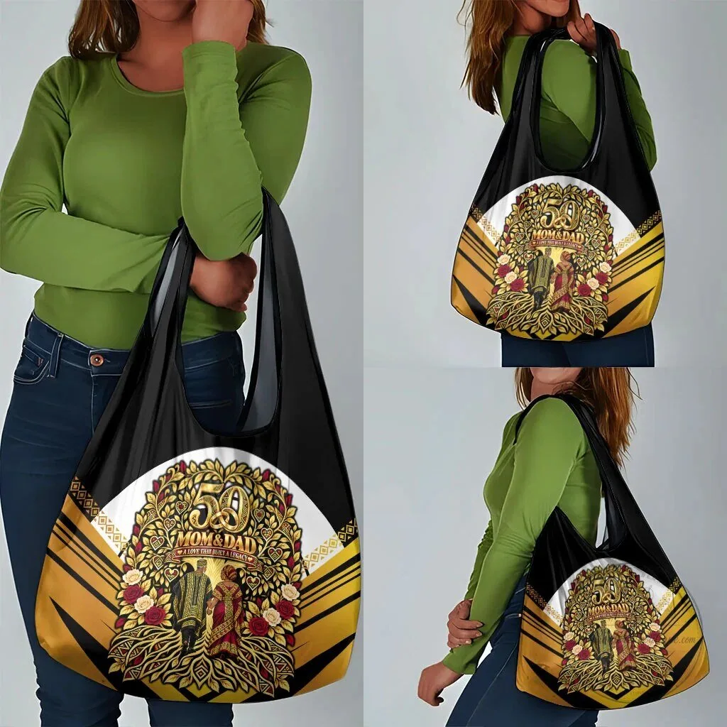African American 50th Anniversary Mom and Dad Reusable Grocery Bag 17 African American 50th Anniversary Mom and Dad Reusable Grocery Bag