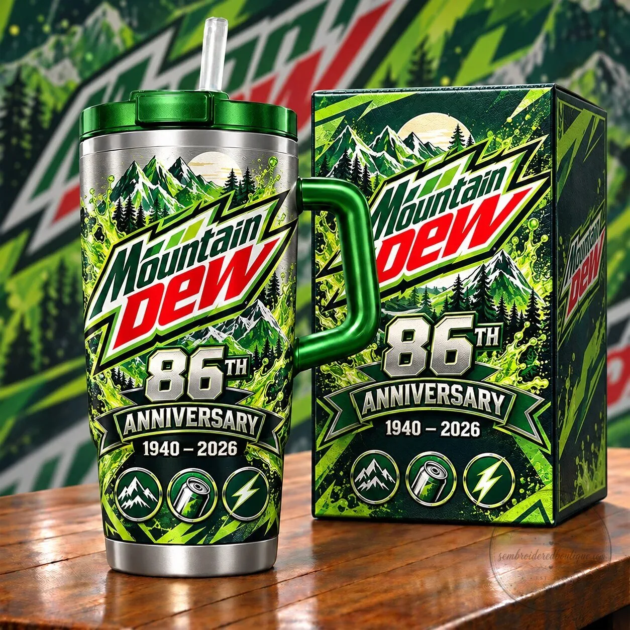 Mountain Dew 86th Anniversary 1940-2026 Stainless Steel Insulated Tumbler 1 Mountain Dew 86th Anniversary 1940-2026 Stainless Steel Insulated Tumbler