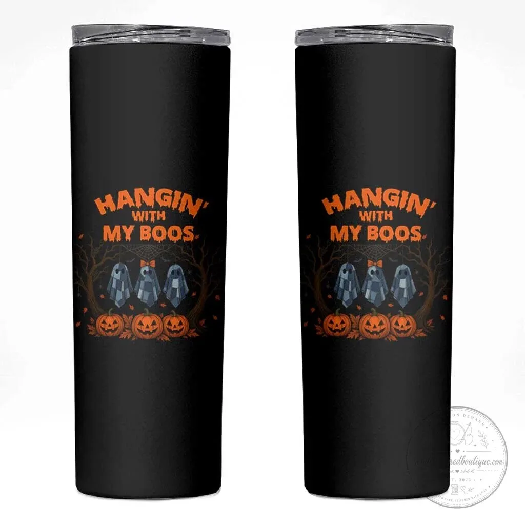 Funny Halloween Hangin' With My Boos Pumpkins and Ghosts Skinny Tumbler 38 Funny Halloween Hangin' With My Boos Pumpkins and Ghosts Skinny Tumbler