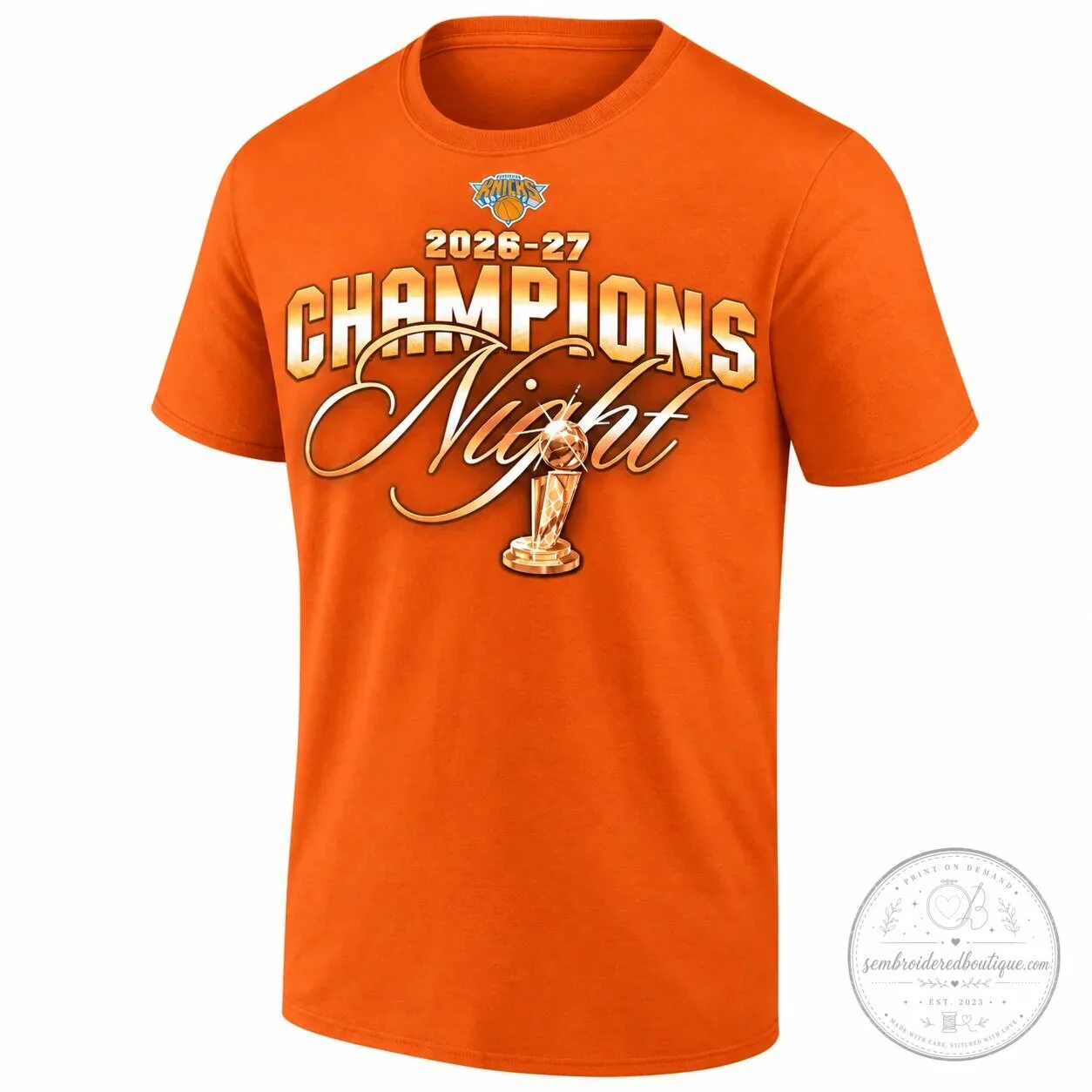 New York Knicks 2026-27 Champions Night Blue Fanatics T-Shirt 9 New York Knicks 2026-27 Champions Night Blue Fanatics T-Shirt