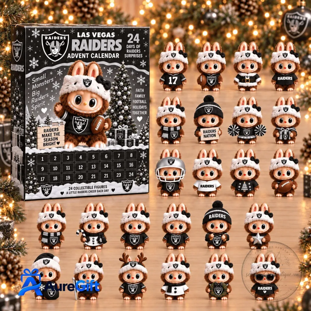 Las Vegas Raiders NFL Labubu Christmas Advent Calendar 24 Days of Surprises 2D 30 Las Vegas Raiders NFL Labubu Christmas Advent Calendar 24 Days of Surprises 2D