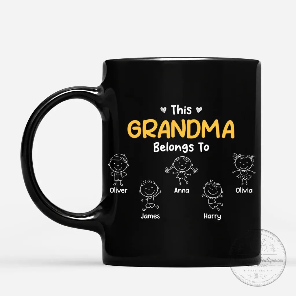 Personalized Grandpa Black Coffee Mug with Grandkids Names Custom Gift 8 Personalized Grandpa Black Coffee Mug with Grandkids Names Custom Gift