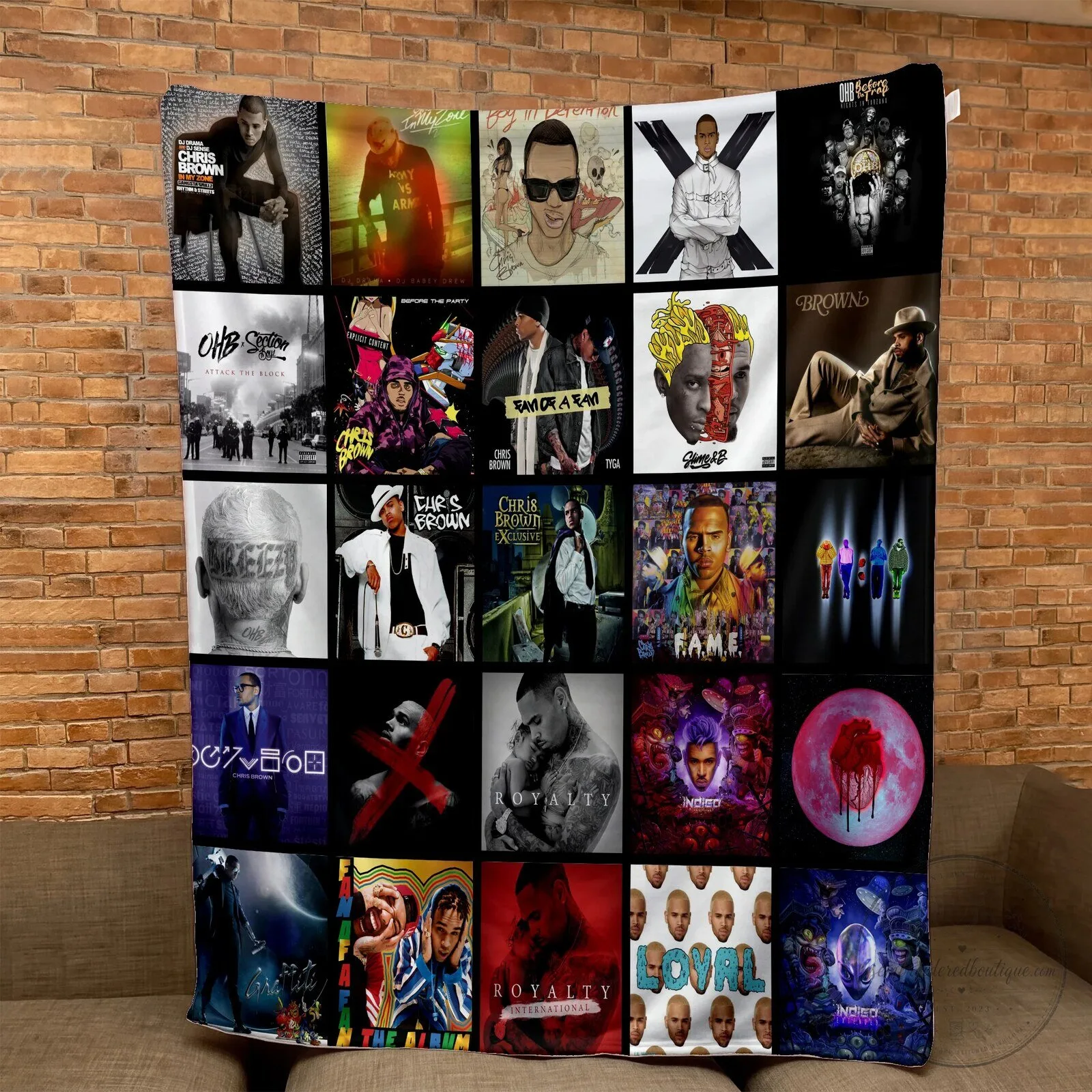 Chris Brown Music Album Collage Sherpa Blanket 9 Chris Brown Music Album Collage Sherpa Blanket