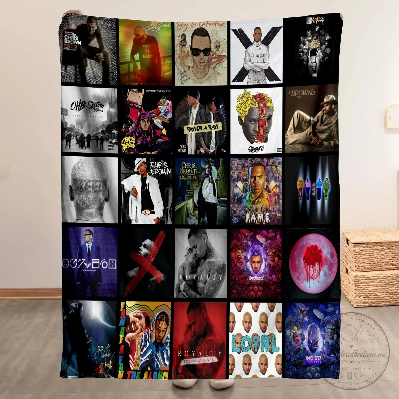 Chris Brown Music Album Collage Sherpa Blanket 11 Chris Brown Music Album Collage Sherpa Blanket