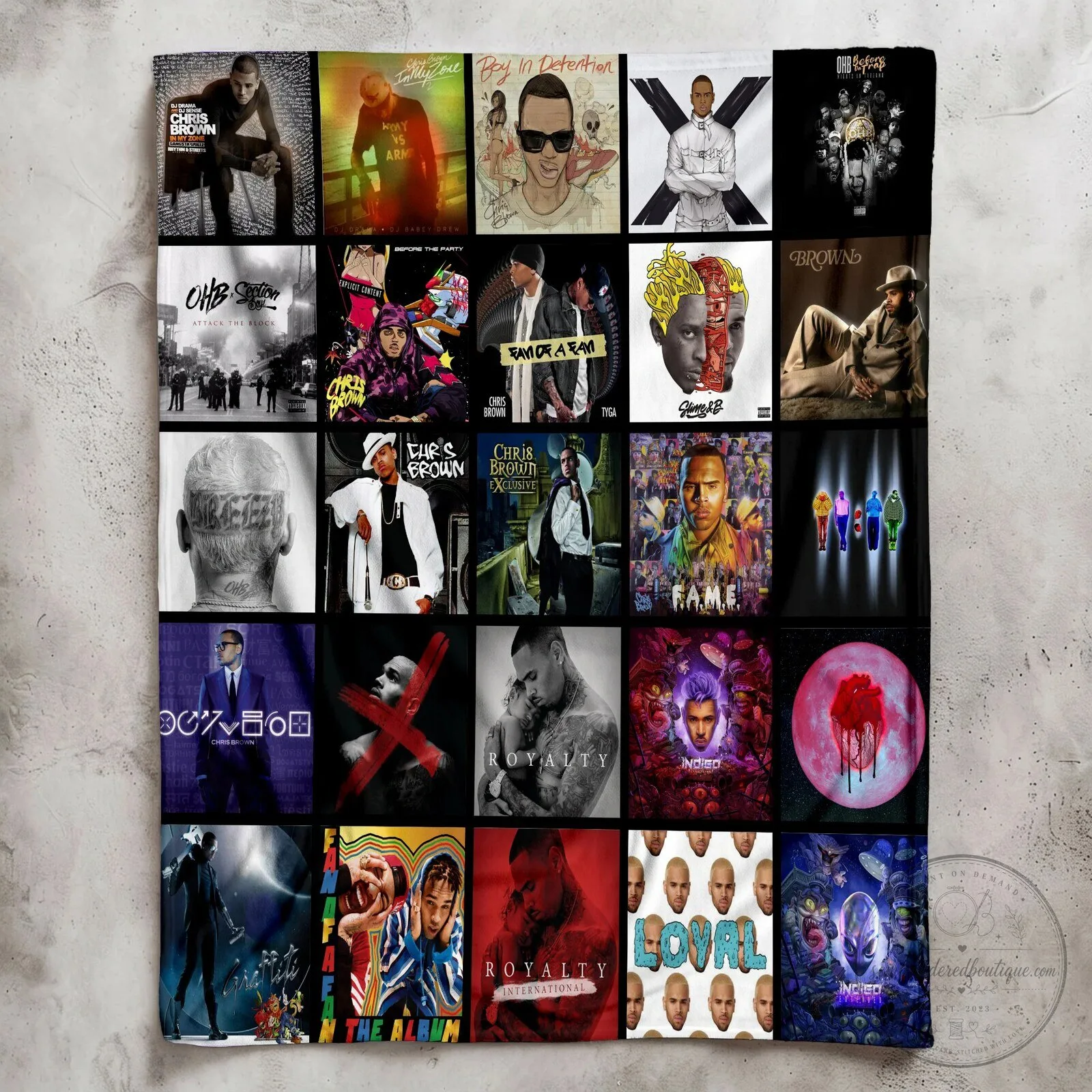 Chris Brown Music Album Collage Sherpa Blanket 12 Chris Brown Music Album Collage Sherpa Blanket