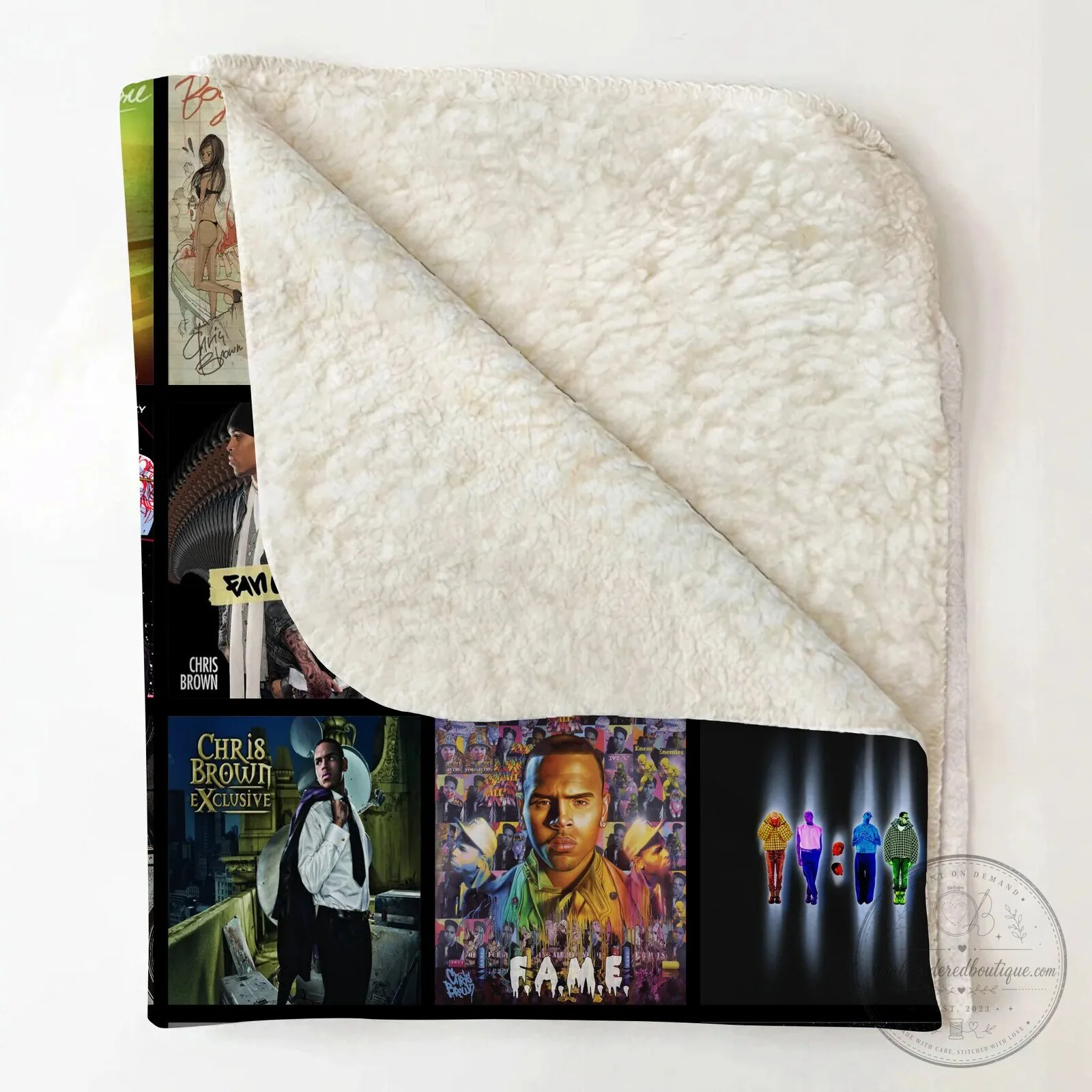 Chris Brown Music Album Collage Sherpa Blanket 13 Chris Brown Music Album Collage Sherpa Blanket