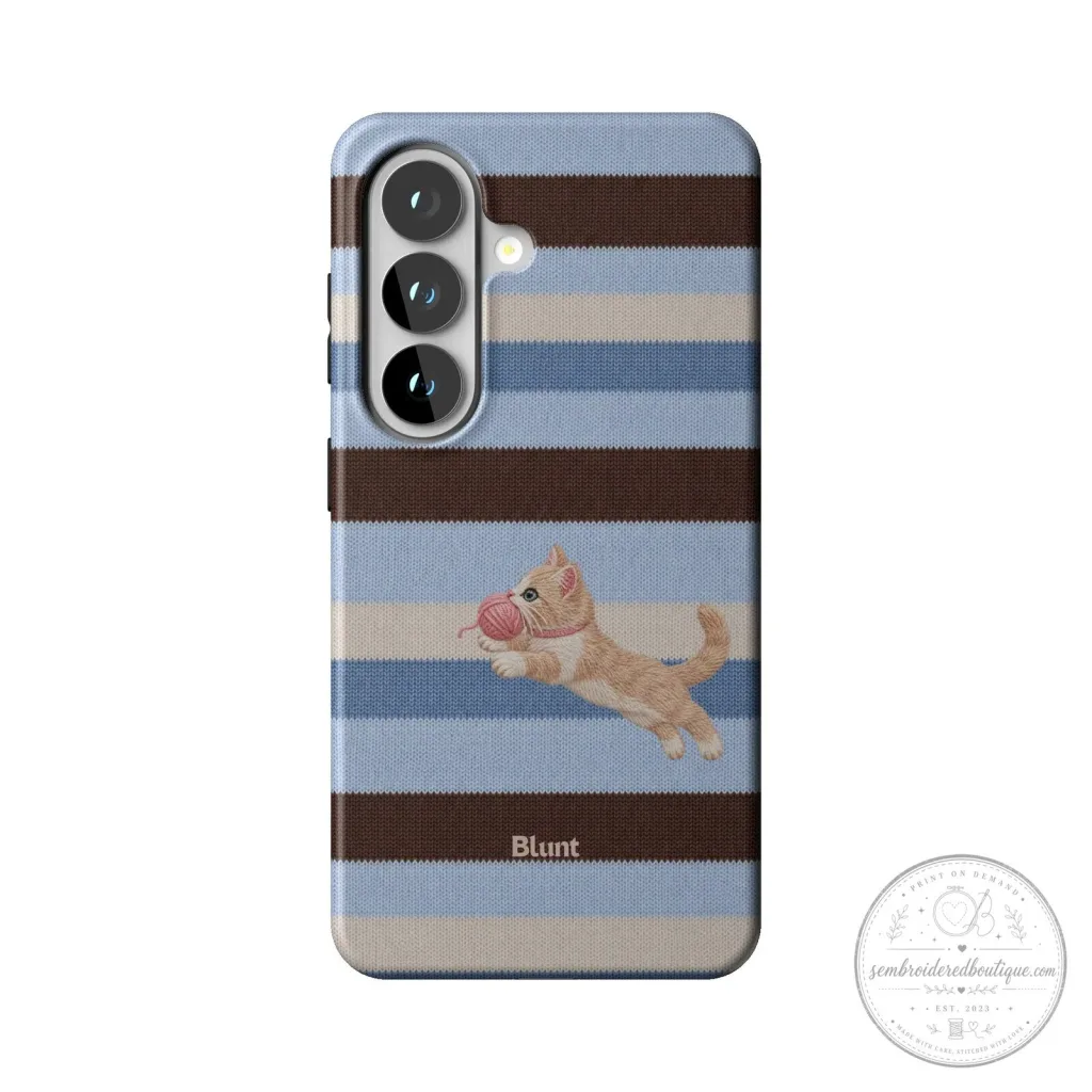 Cute Kitten Playing with Yarn Ball Knitted Pattern Samsung Phone Case Cute Kitten Playing with Yarn Ball Knitted Pattern Samsung Phone Case