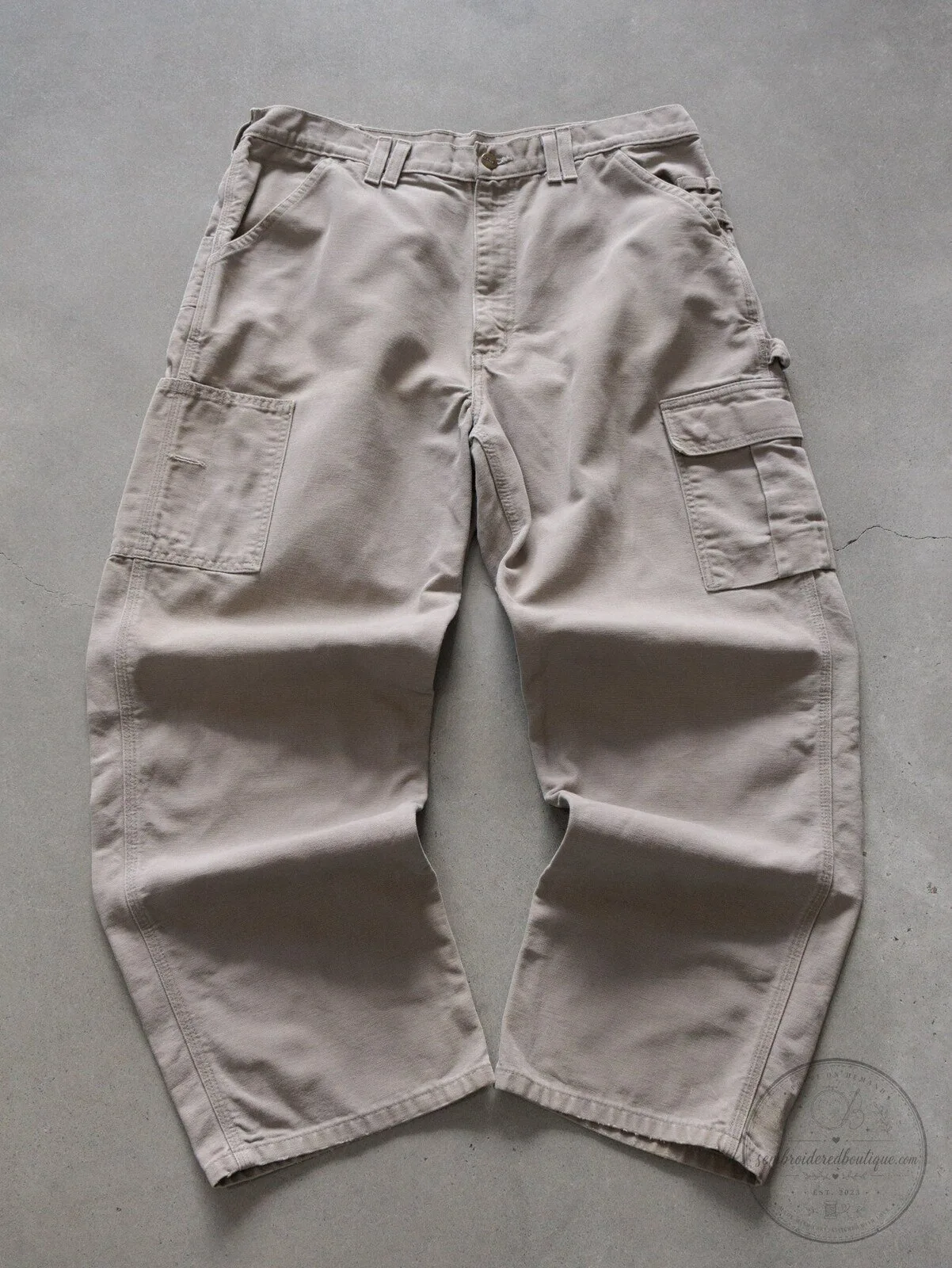 Vintage Beige Carhartt Cargo Pants for Men and Women