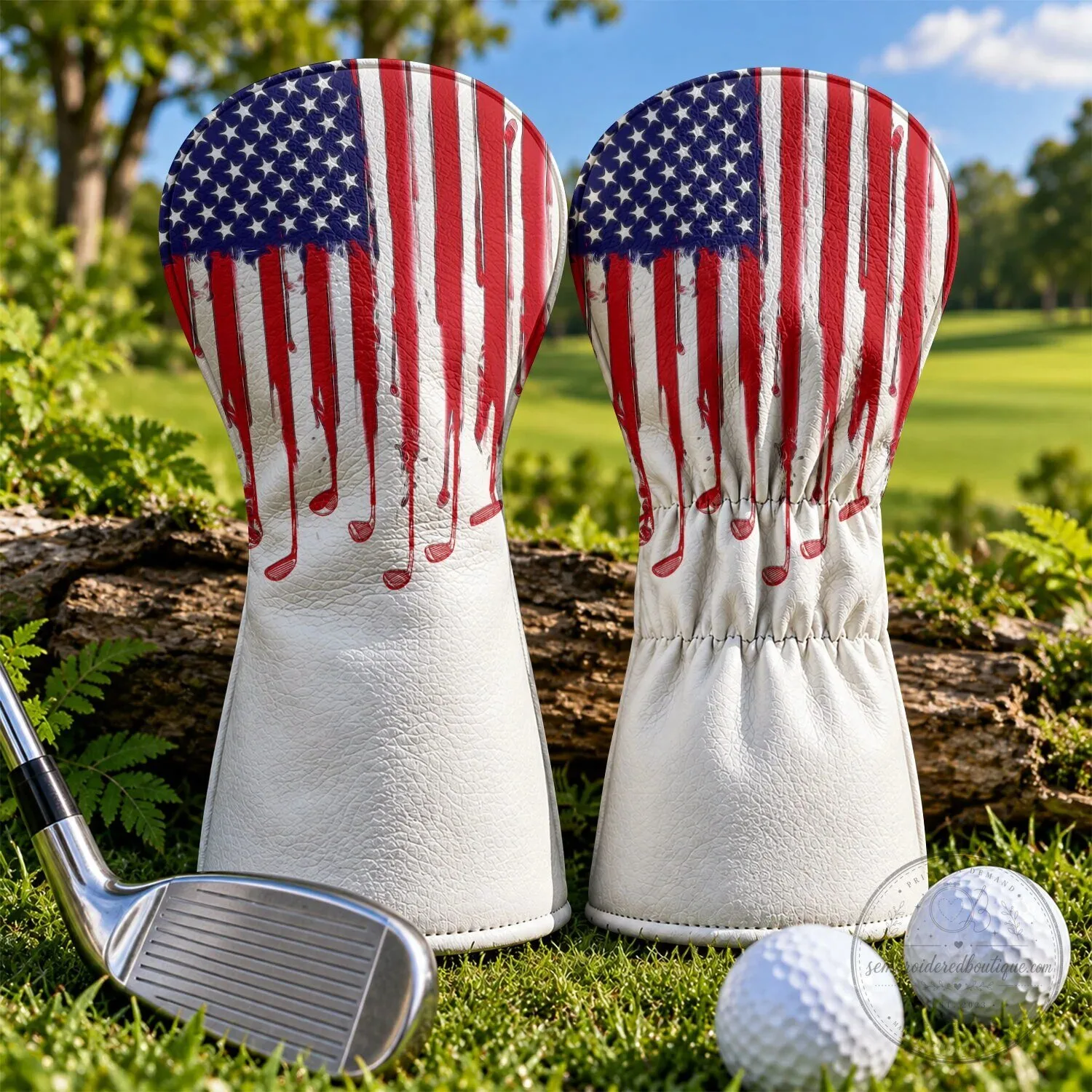 American Flag Dripping Paint Golf Club Head Cover Patriotic USA Golf Accessory 10 American Flag Dripping Paint Golf Club Head Cover Patriotic USA Golf Accessory