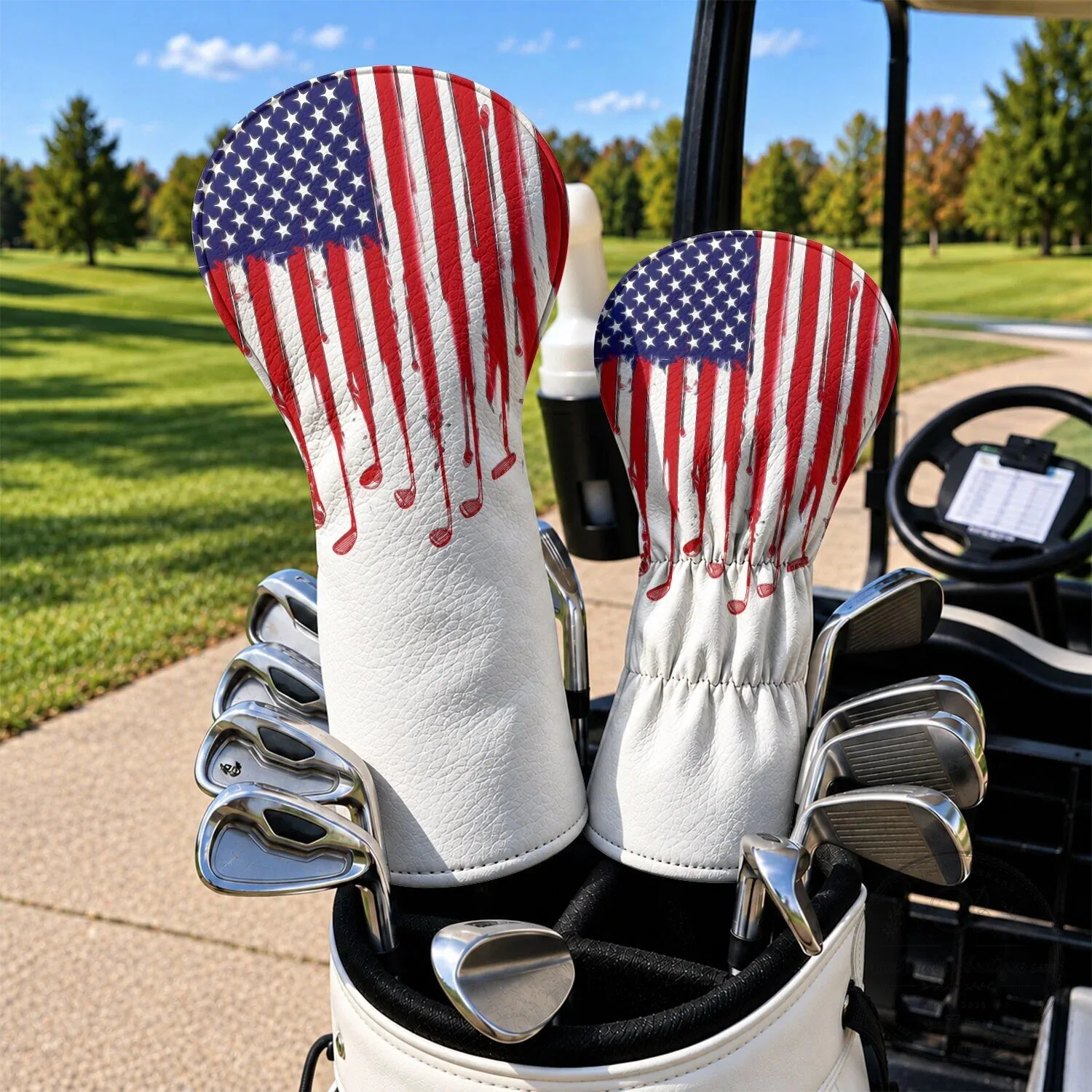American Flag Dripping Paint Golf Club Head Cover Patriotic USA Golf Accessory 11 American Flag Dripping Paint Golf Club Head Cover Patriotic USA Golf Accessory