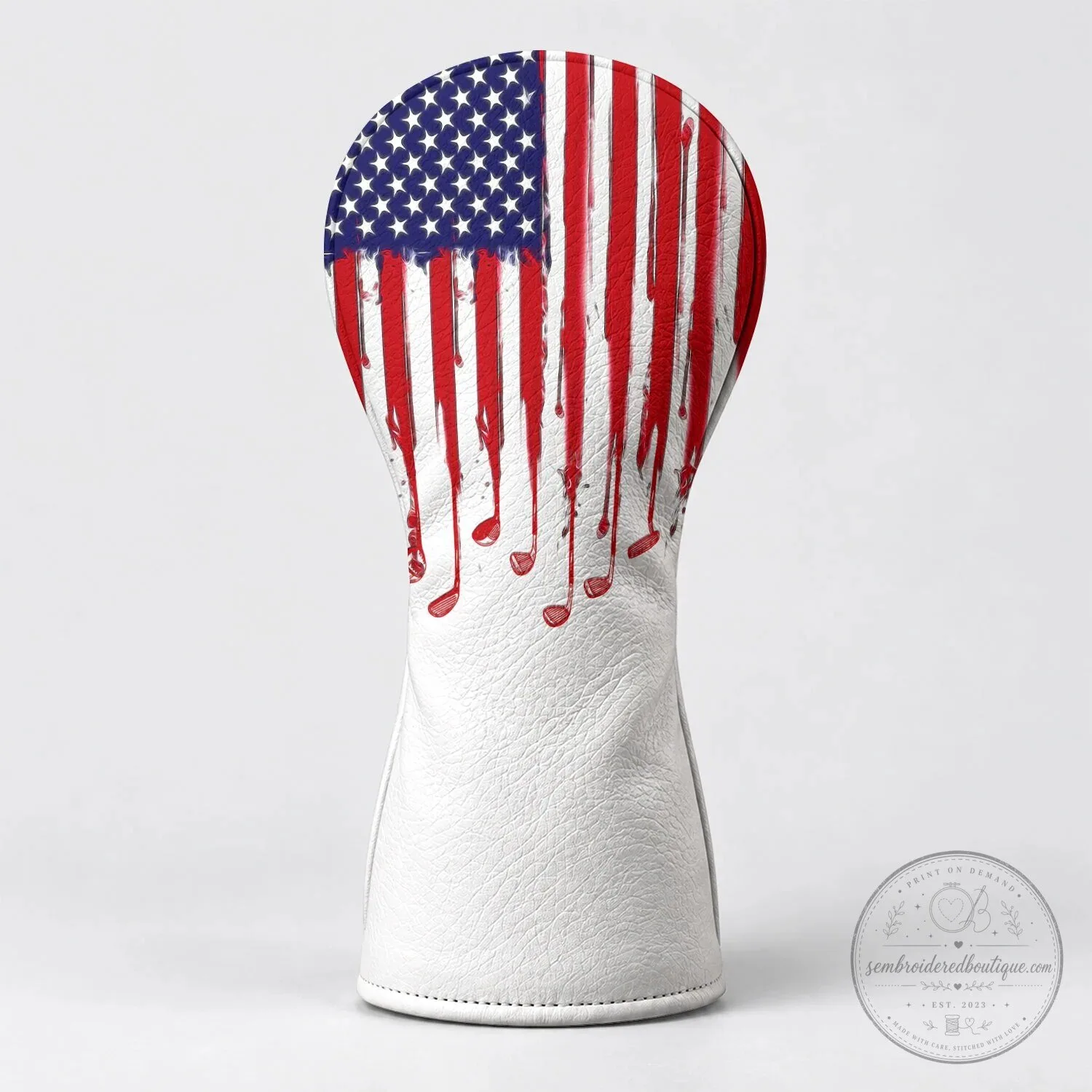 American Flag Dripping Paint Golf Club Head Cover Patriotic USA Golf Accessory 12 American Flag Dripping Paint Golf Club Head Cover Patriotic USA Golf Accessory