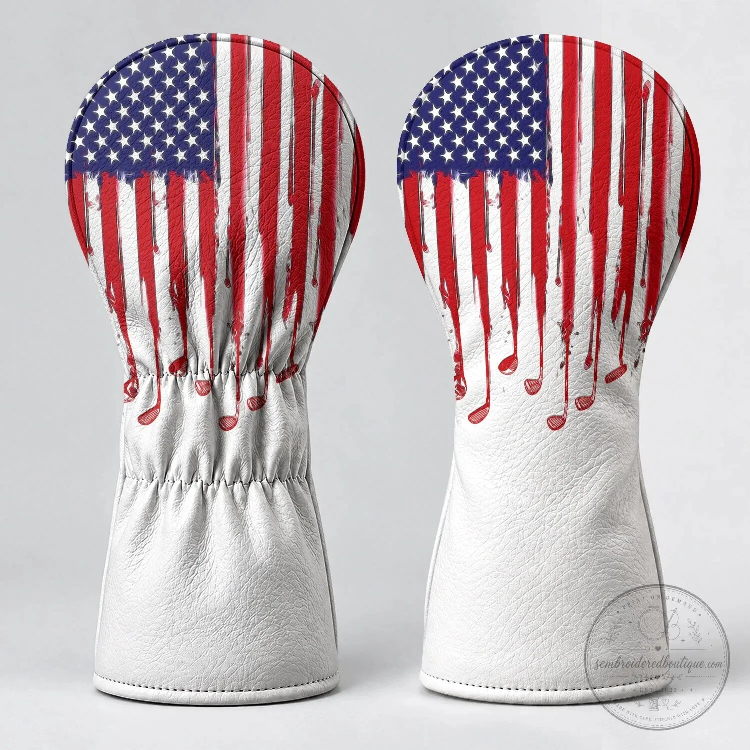 American Flag Dripping Paint Golf Club Head Cover Patriotic USA Golf Accessory 13 American Flag Dripping Paint Golf Club Head Cover Patriotic USA Golf Accessory