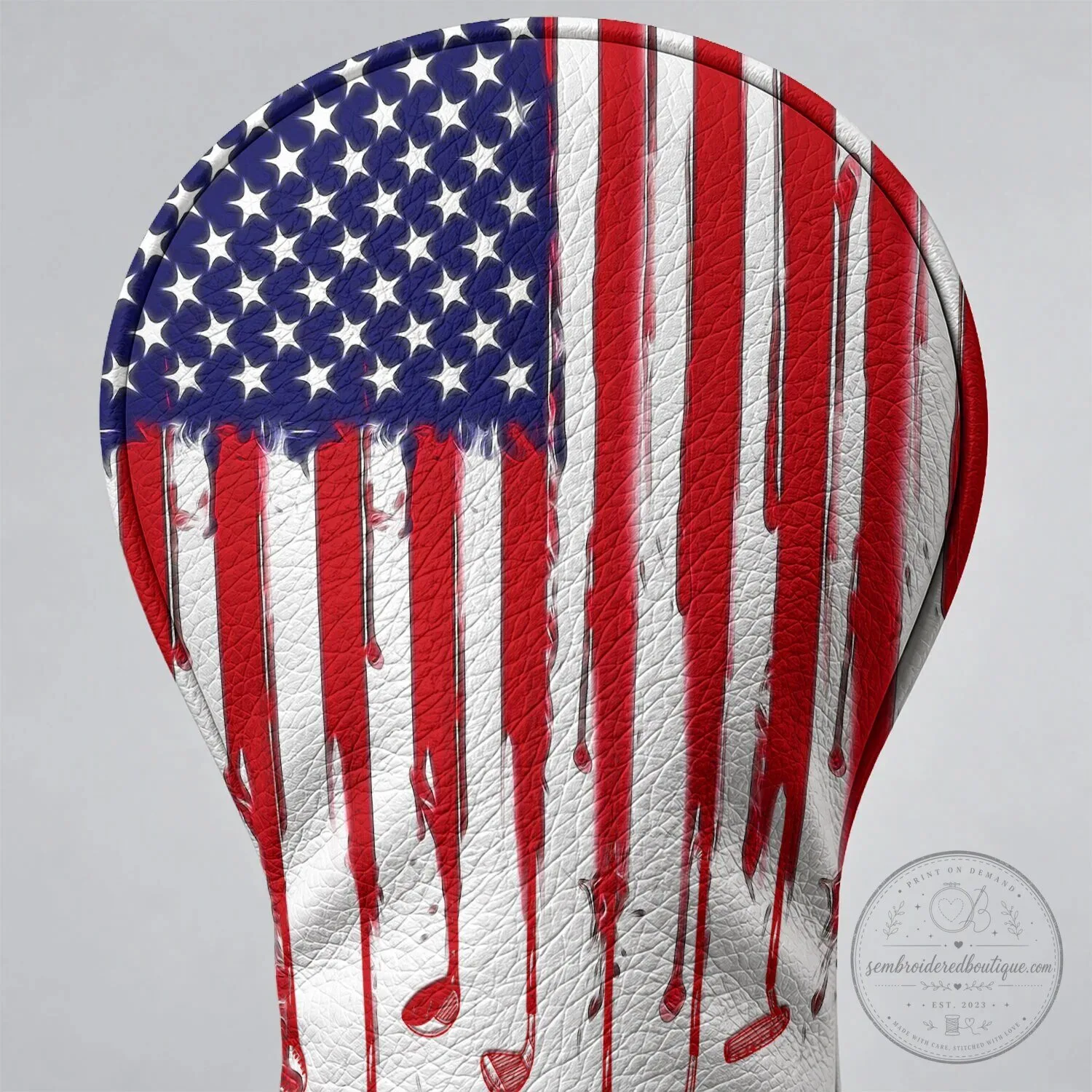 American Flag Dripping Paint Golf Club Head Cover Patriotic USA Golf Accessory 15 American Flag Dripping Paint Golf Club Head Cover Patriotic USA Golf Accessory