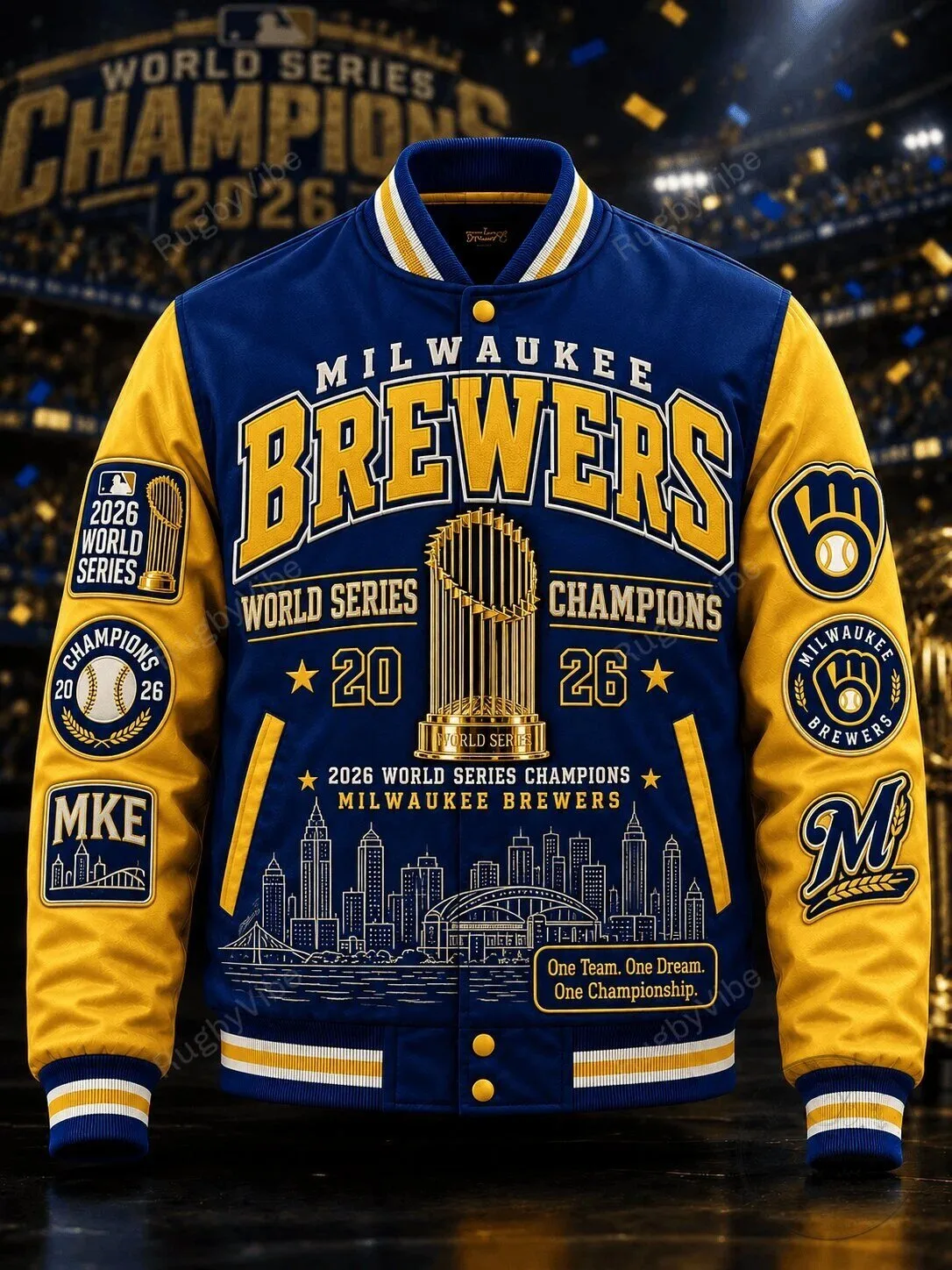 2026 Varsity Jacket Celebrating Milwaukee Brewers World Series Championship