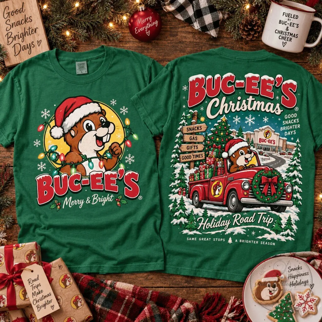 Buc-ee's Christmas Holiday Road Trip Beaver T-Shirt