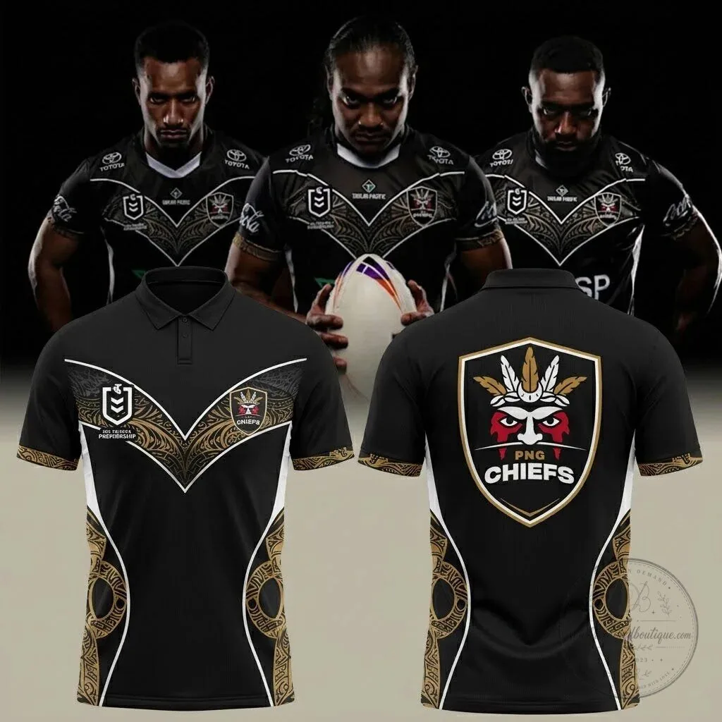 Indigenous Design Polo Shirt for Papua New Guinea Chiefs Rugby League