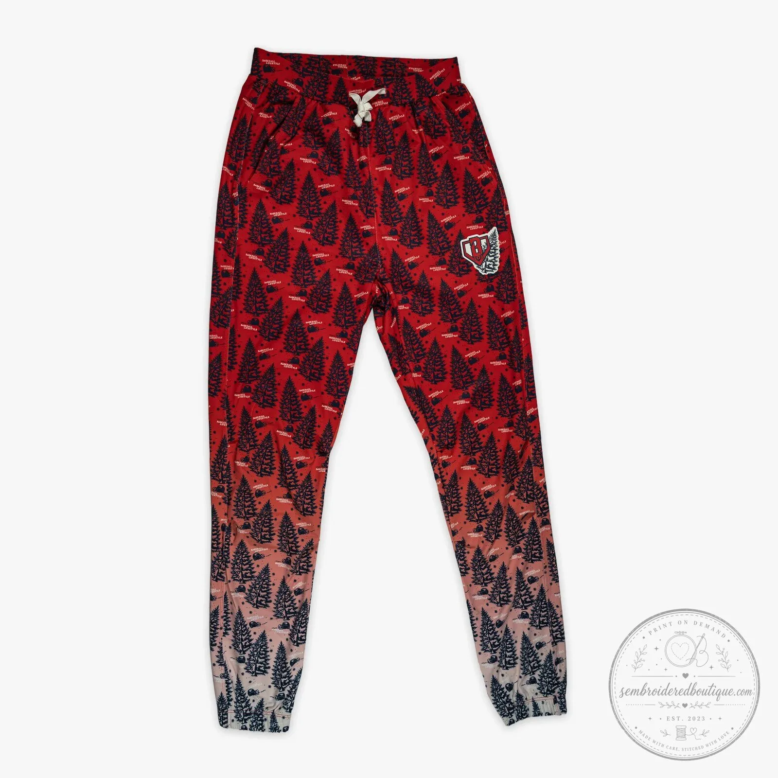 Christmas Holiday Red Pine Tree Pattern Winter Season Pajama Pants 4 Christmas Holiday Red Pine Tree Pattern Winter Season Pajama Pants
