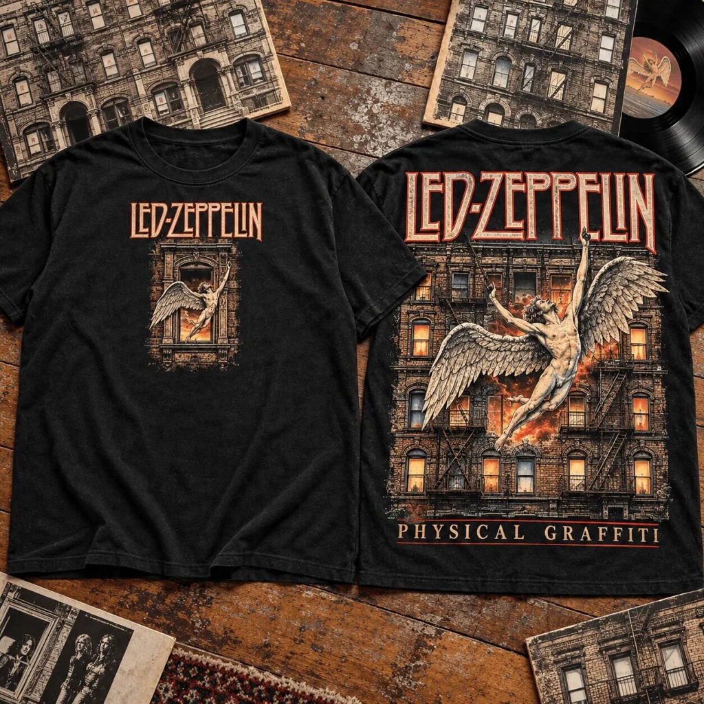 Led Zeppelin Physical Graffiti Album Art T-Shirt Led Zeppelin Physical Graffiti Album Art T-Shirt