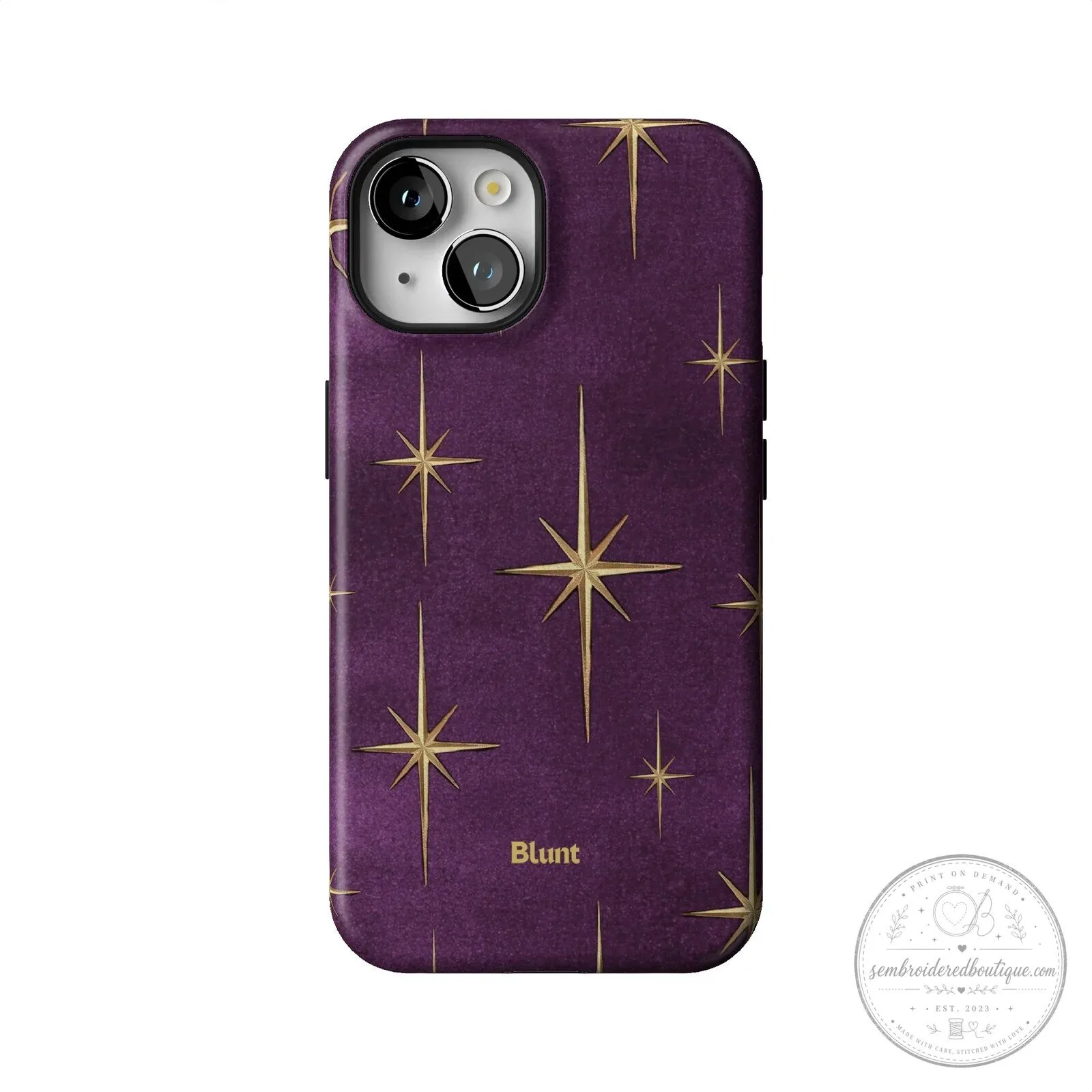 Purple Gold Starburst Pattern Protective Phone Case for iPhone 15 Pro Max 48 Purple Gold Starburst Pattern Protective Phone Case for iPhone 15 Pro Max