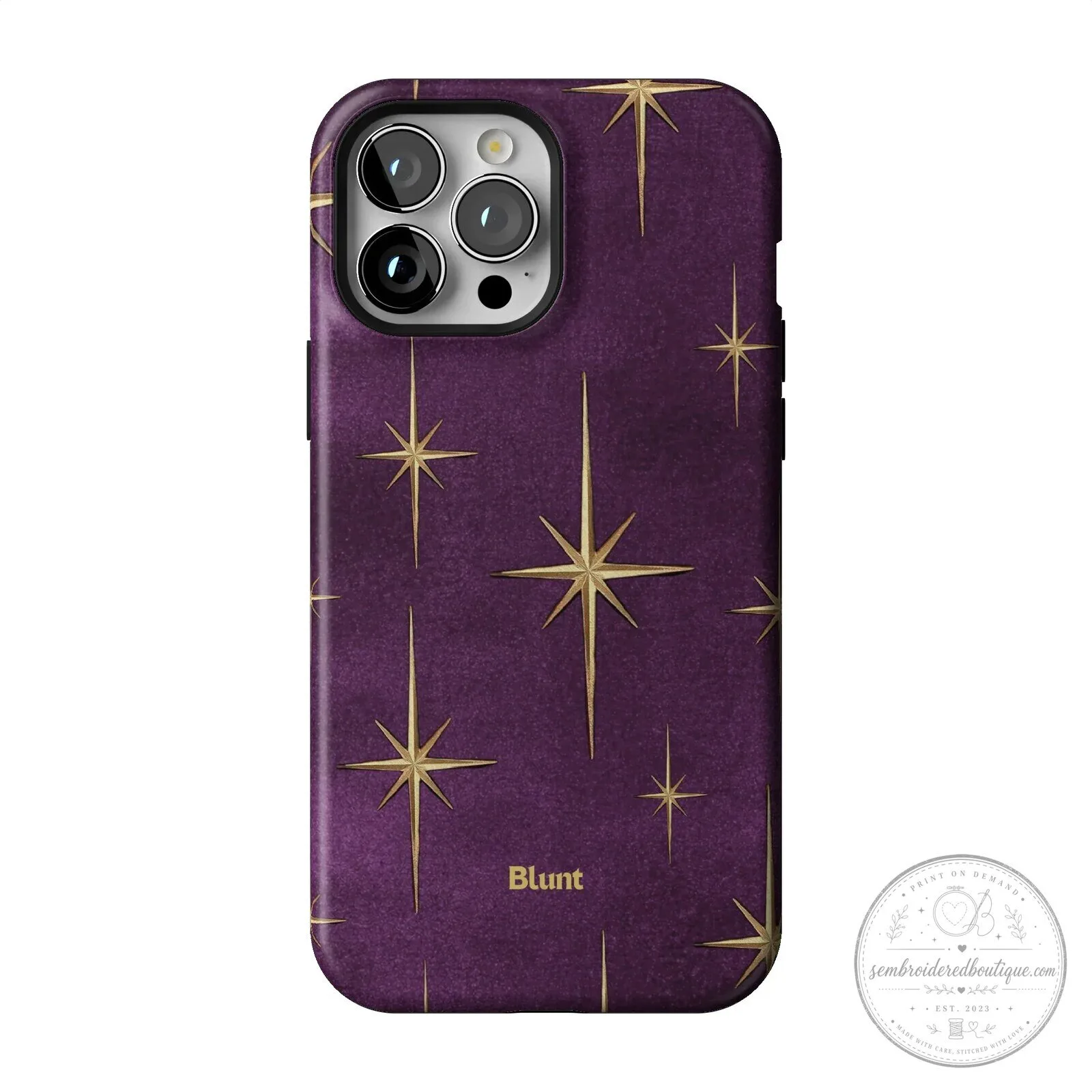 Purple Gold Starburst Pattern Protective Phone Case for iPhone 15 Pro Max 54 Purple Gold Starburst Pattern Protective Phone Case for iPhone 15 Pro Max